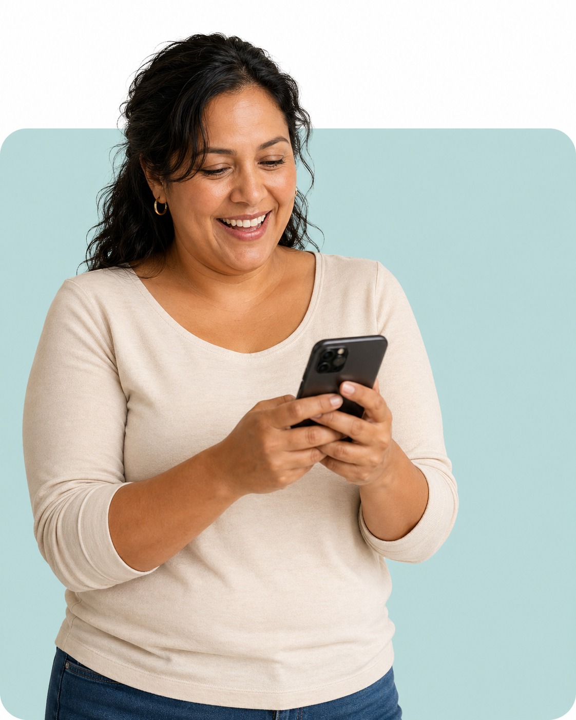 A woman beginning medical weight loss care online with a licensed clinician.